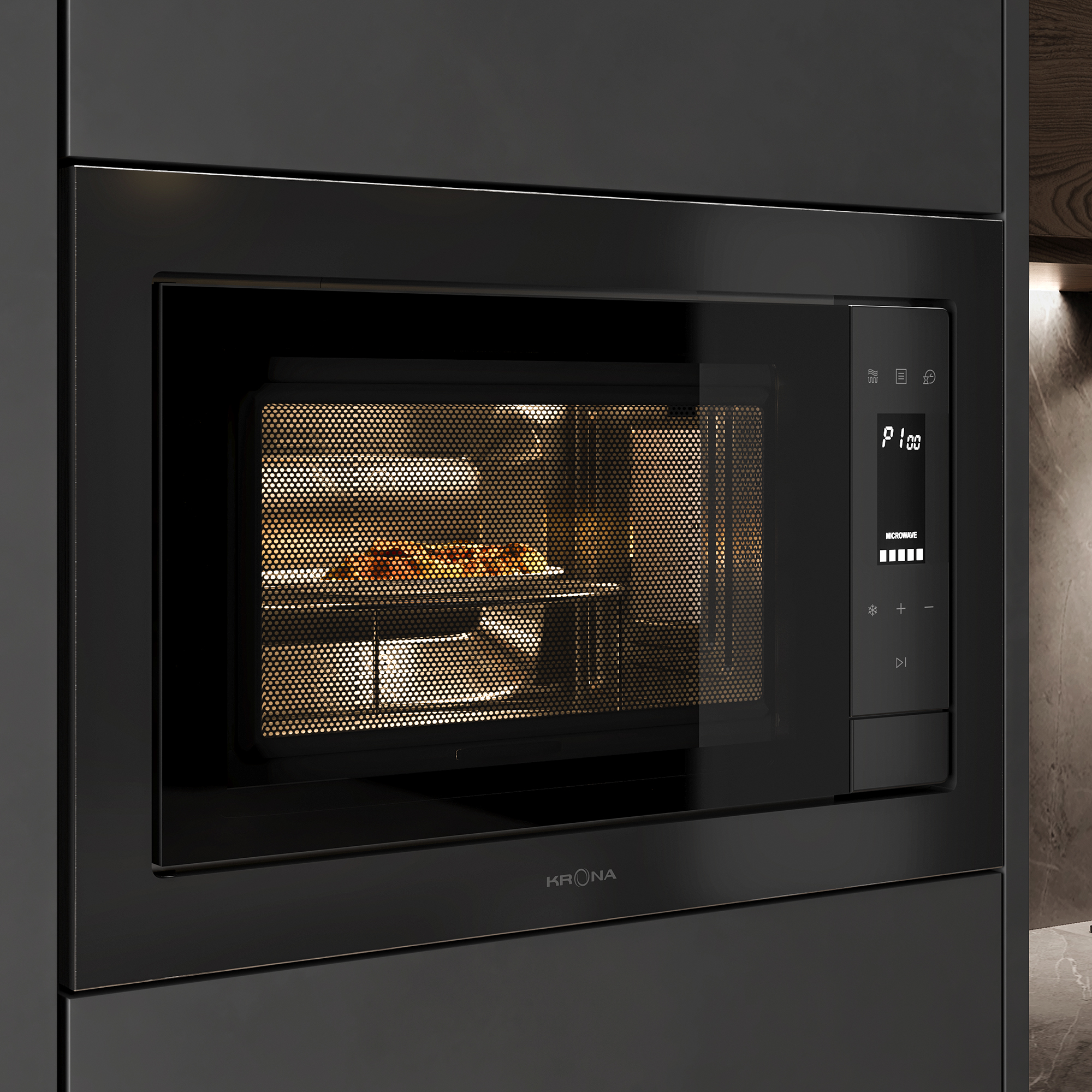 Встраиваемая микроволновая печь KRONA ESSEN 60 BL⚡ — купить с доставкой ...