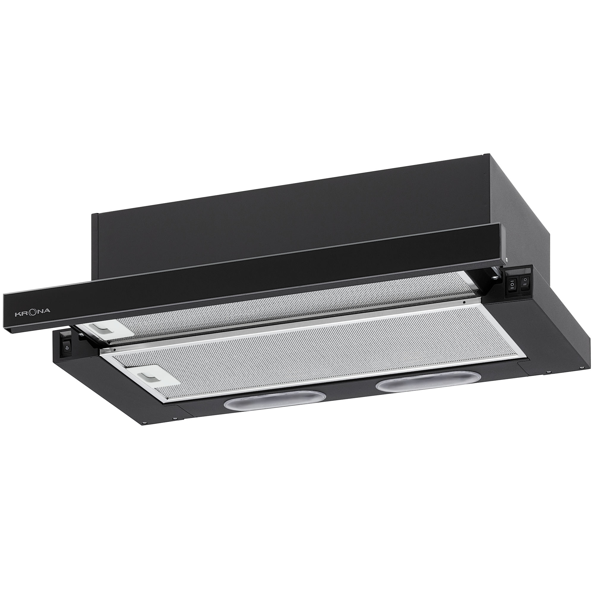

Телескопическая вытяжка KRONA KAMILLA 600 2DN BL GLASS