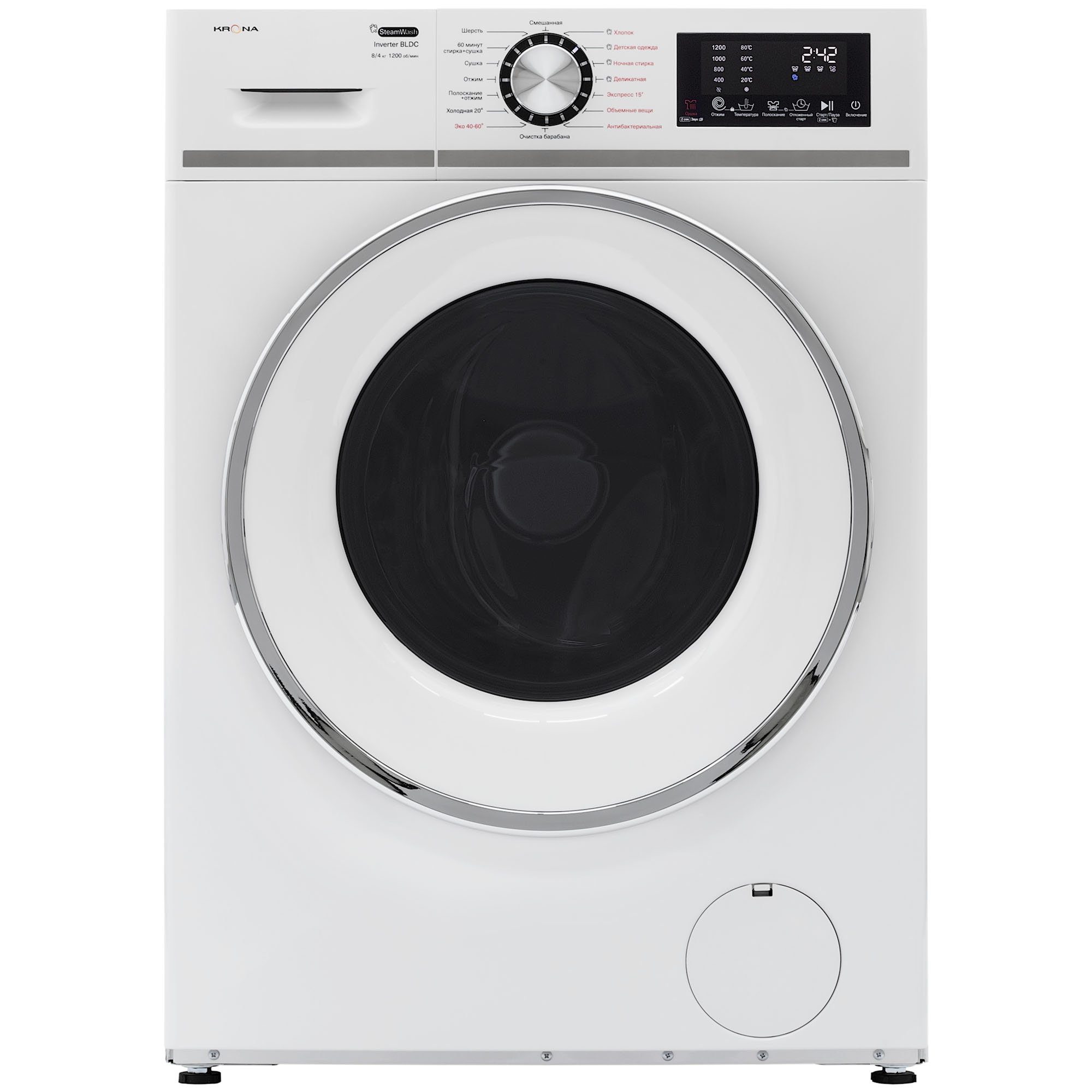 

Отдельностоящая стиральная машина KRONA ITTER OPTI WHITE 1200 8/4K WDM