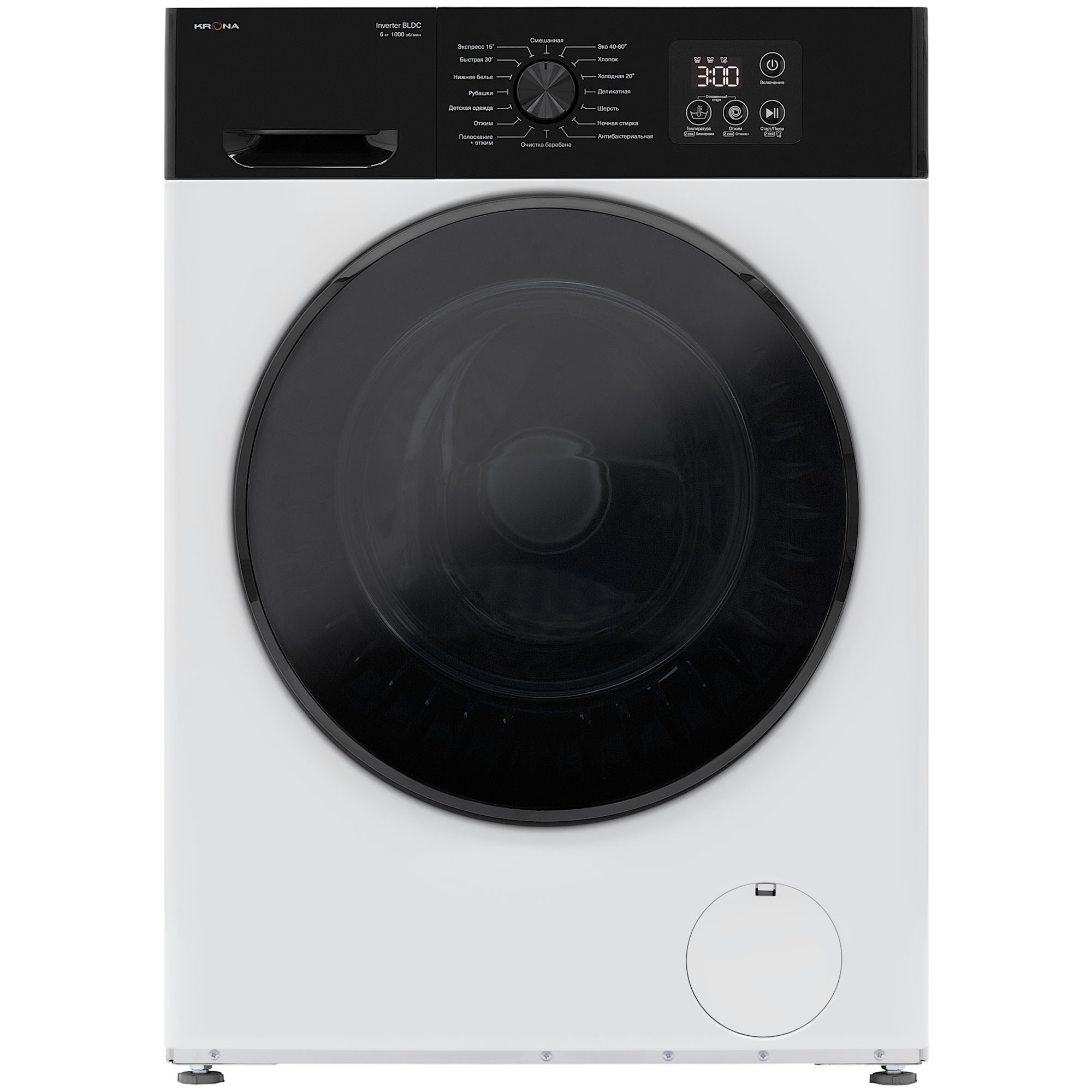 

Отдельностоящая стиральная машина KRONA RHENE WHITE 1000 6K WM