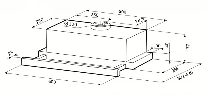 KAMILLA 600 GLASS BLACK