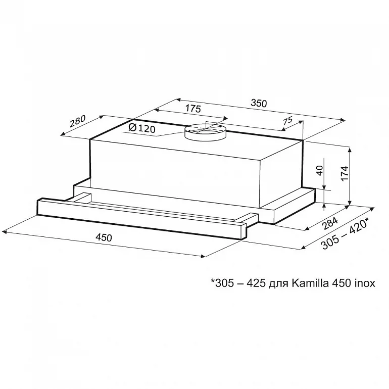 KAMILLA 450 INOX ( 1 мотор)