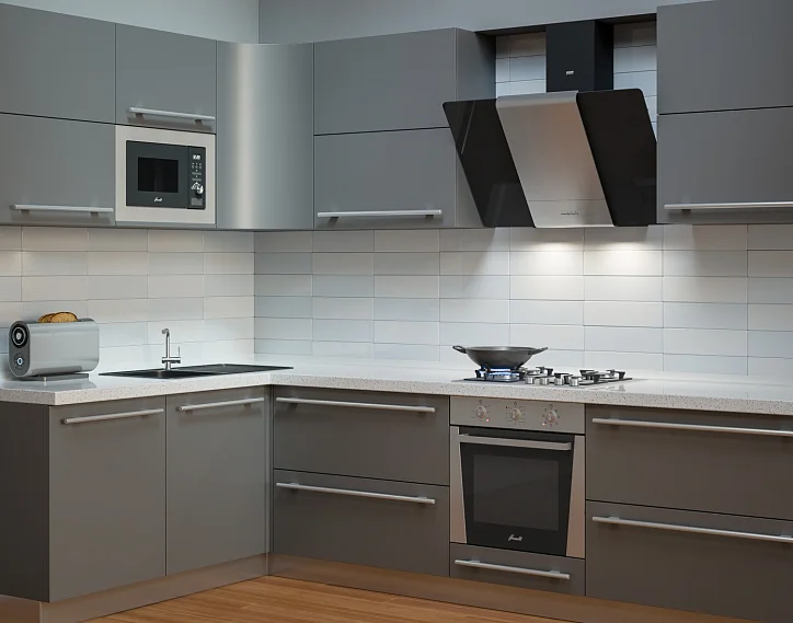 TALLI 600 inox/black glass 3P